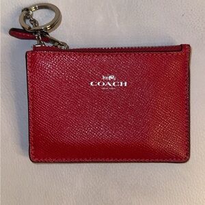 Coach Cherry Red Leather Key Pouch